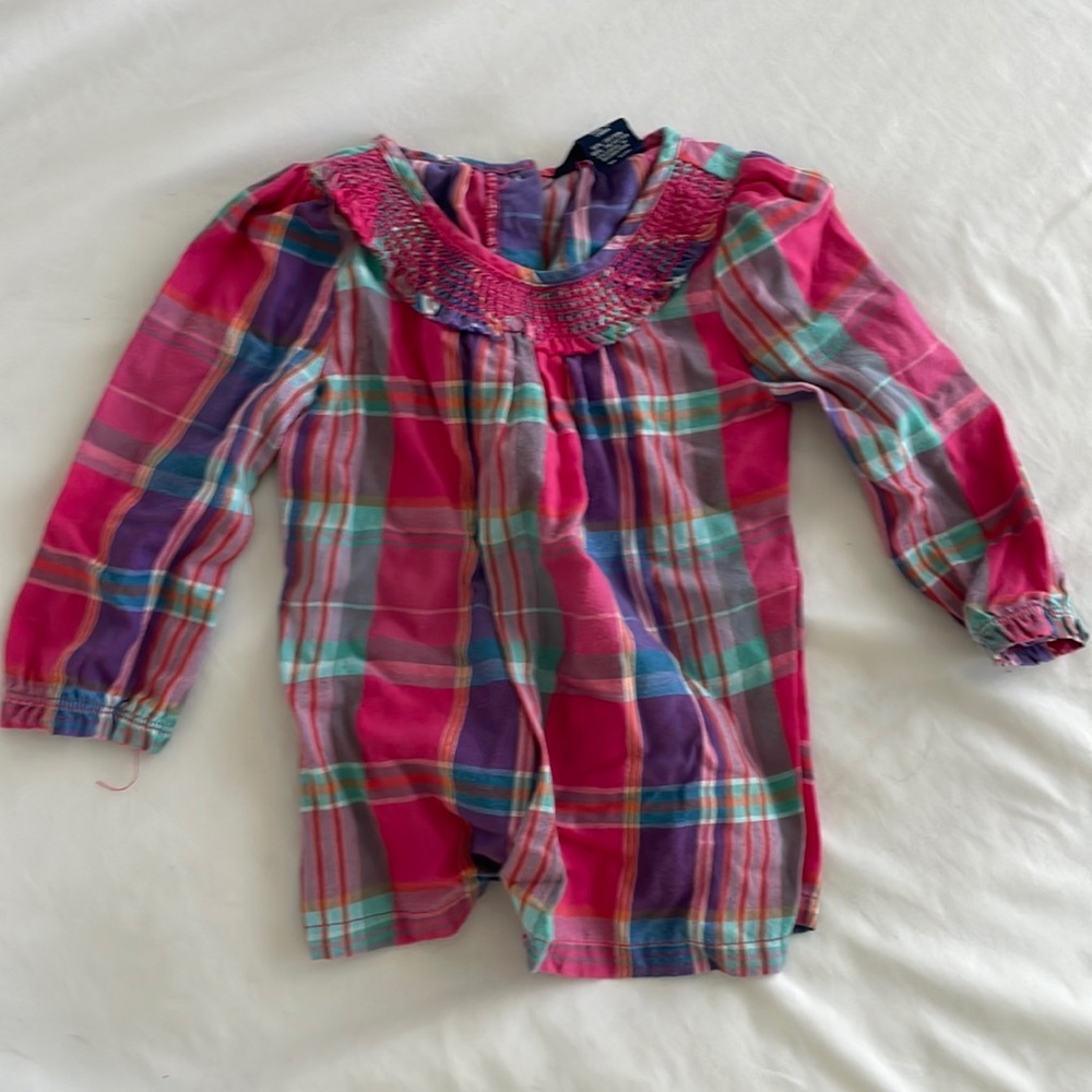 Chaps plaid top- 18m